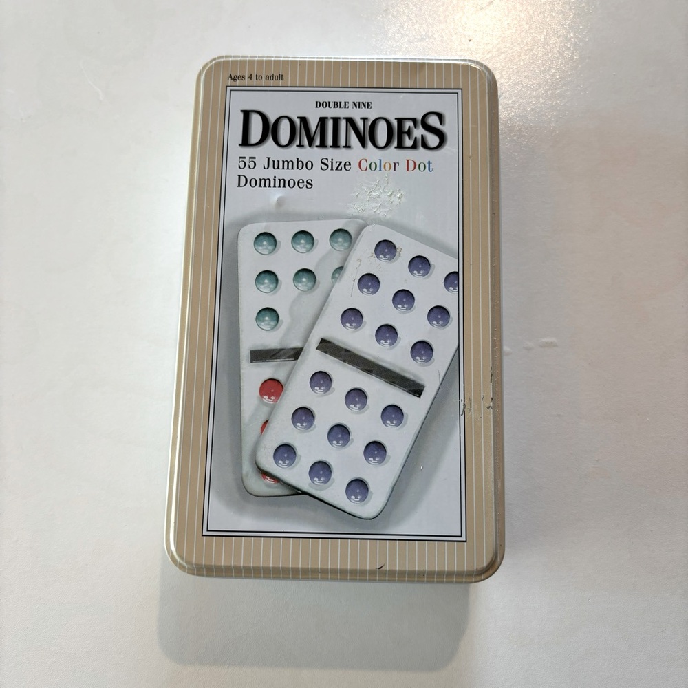 Vintage Target Dominoes Double Nine Color Dot 55 Piece Jumbo Size Domino Game